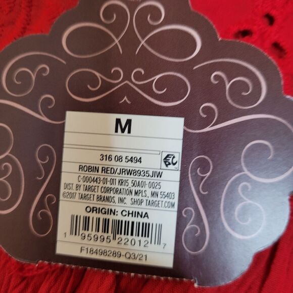 NEW Knox Rose robin red eyelet loose fit v-neck peasant top M - Picture 5 of 8